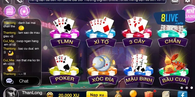 Ưu điểm làm nên thương hiệu game bài 8live